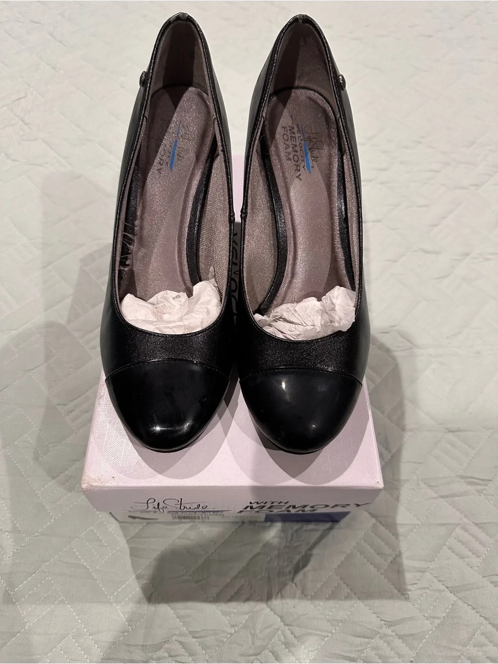 Life Stride Black Women's Dress Pumps - Classic Gloss Toe